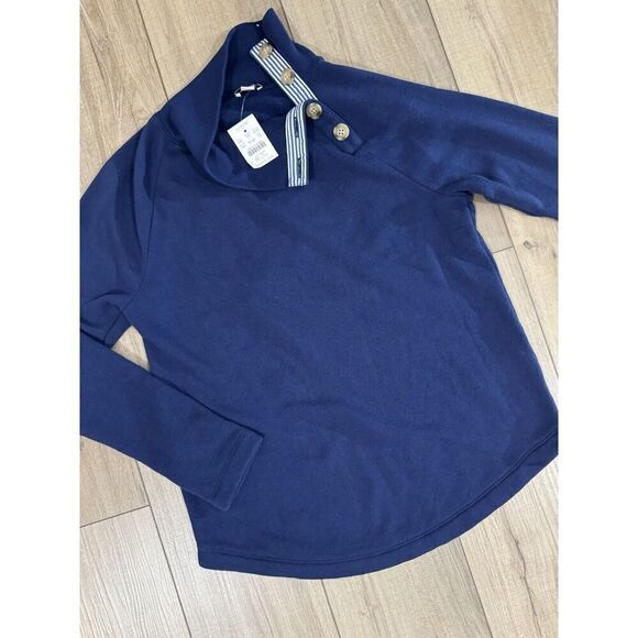 J. CREW Factory Women’s Blue Wide Button Collar Blouse NWT XS Extra Small Soft - Picture 12 of 14